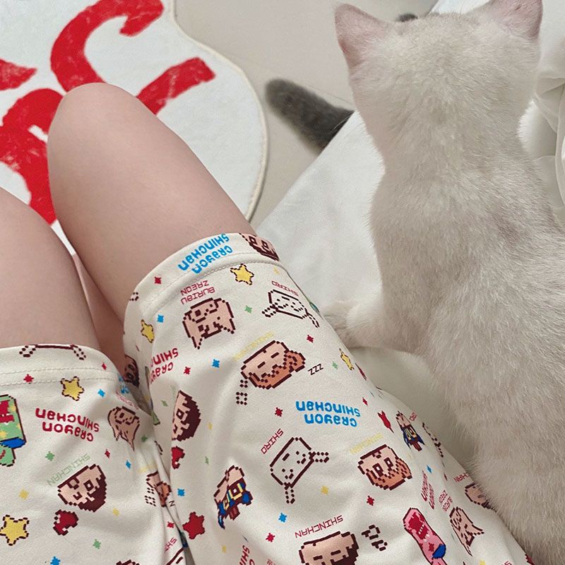 Quần Short Nhỏ In Họa Tiết Hoạt Hình Dễ Thương Thời Trang Cho Nữ
