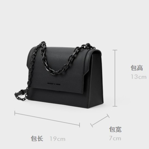 Túi Xách Charles and Keith Dáng Vuông Phối Dây Xích Thời Trang Cho Nữ