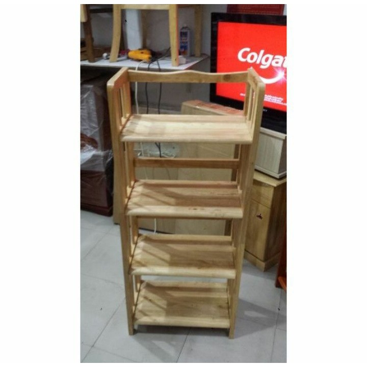 Kệ sách gỗ 4 tầng 50cm Gỗ Cao Su u10_shop