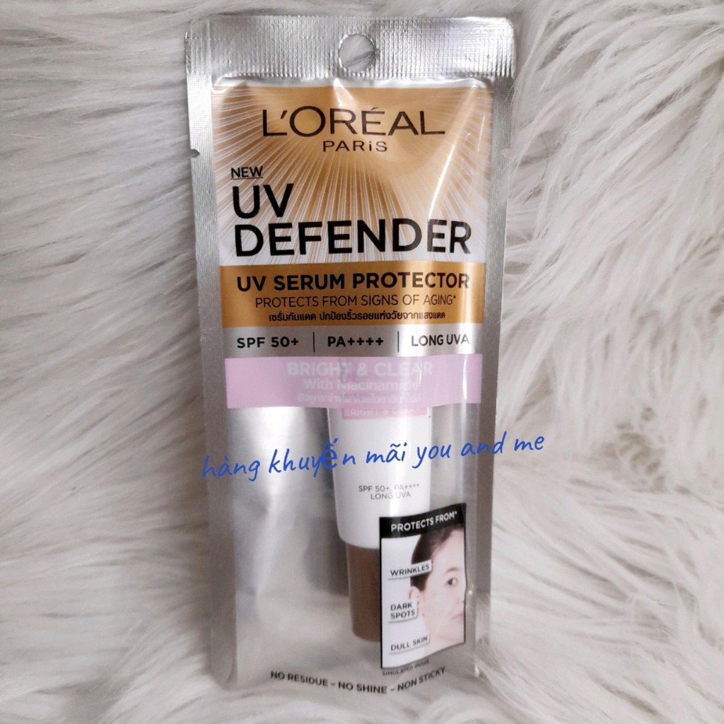 (mini 15ml)  Kem chống nắng mịn nhẹ bảo vệ da chống lão hóa L’Oreal Paris UV Defender