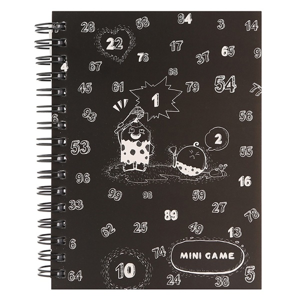 Sổ Lò Xo Khai Trí Stationery Mini Game - Size S - Mẫu 1 - Hình Số - Màu Đen