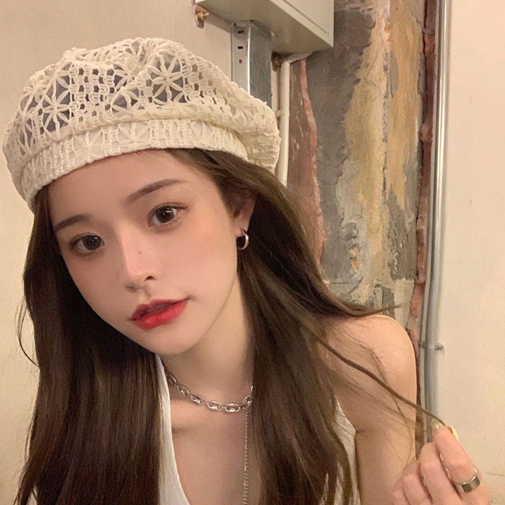 RALPH Mũ Beret Vải Cotton Polyester Mỏng Thời Trang Mùa Hè Cho Nữ