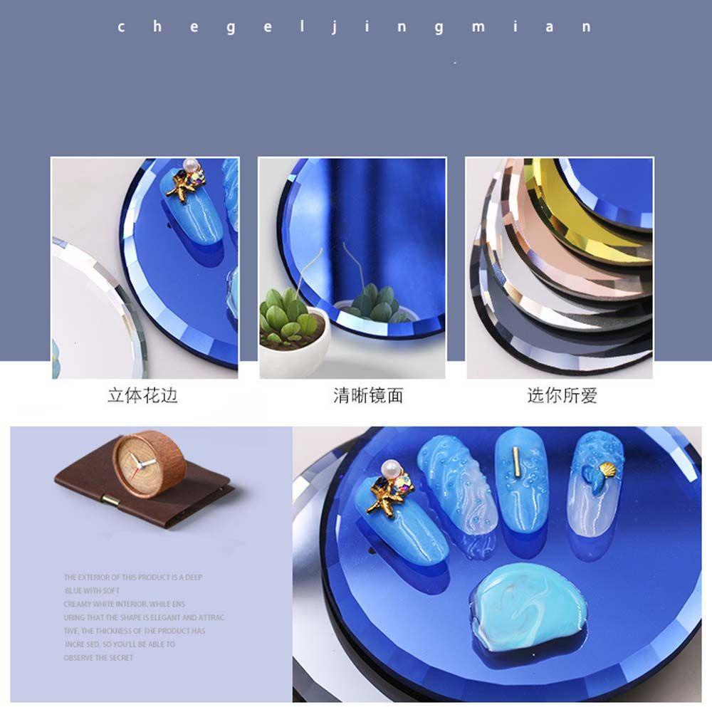 Khay Tròn Bằng Kính Đựng Màu Sơn Móng Tay DIY