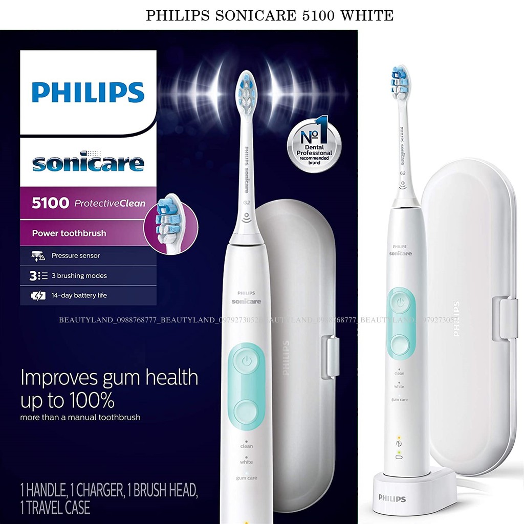 Bàn chải điện Philips Sonicare ProtectiveClean 1100 , 4100 , 5100 , 6100 , 7300 ( hàng mỹ )