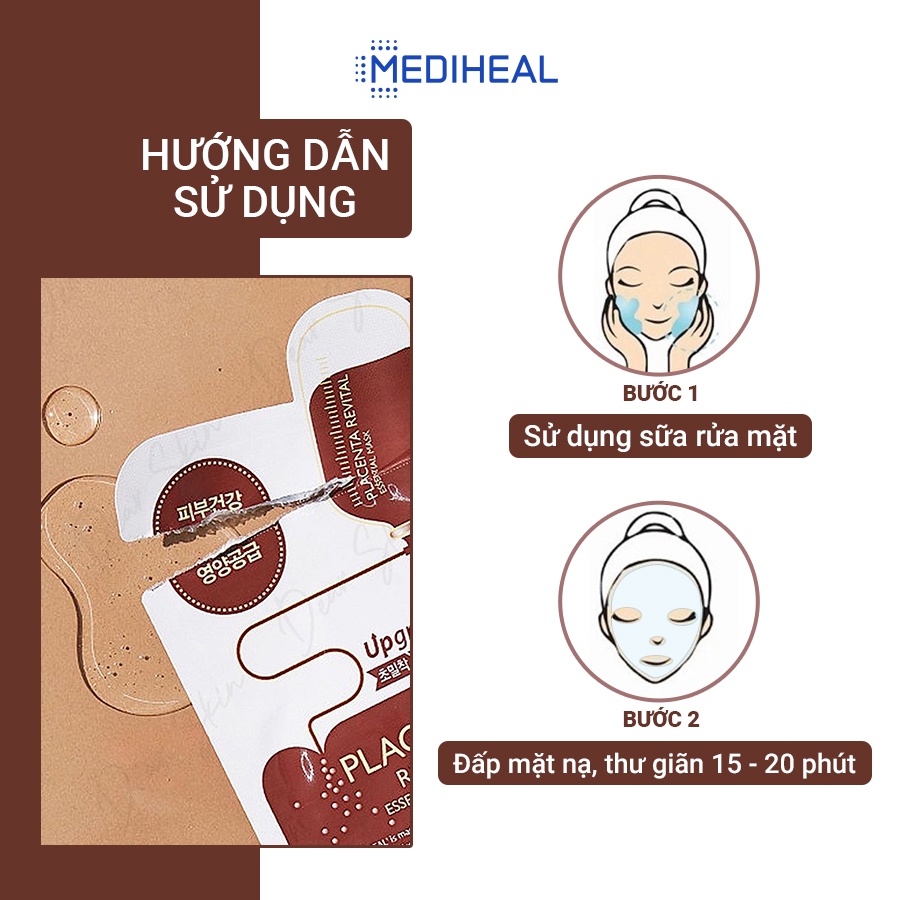 Mặt Nạ Nhau Thai Cừu Phục Hồi Da Mediheal Placenta Revital Essential Mask Ex 24ml [K2]