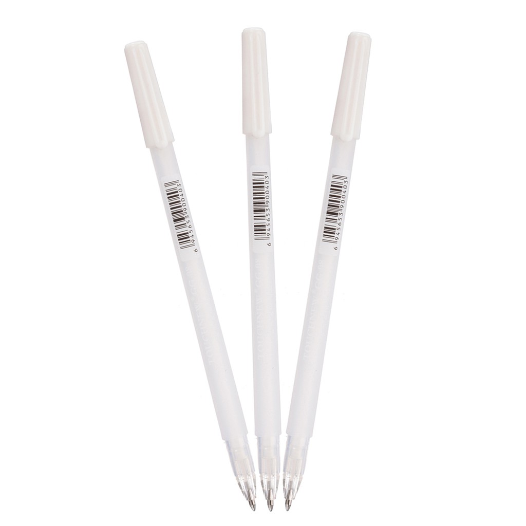 3 Cây Bút Mực Gel Ngòi 0.8mm In Hình Màu Trắng