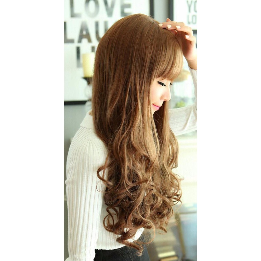 Tóc đội mái thưa bằng tơ nhân tạo