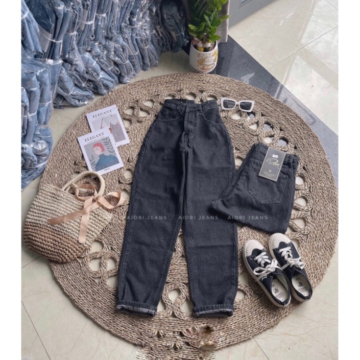 [Mã SRAPR8703 giảm 50% tối đa 20k đơn 0Đ] Quần Jean Nữ Aiori Lưng Cao Baggy Bò Trơn Lai Cuốn Phong Cách Hàn Quốc_Mã 080 | BigBuy360 - bigbuy360.vn