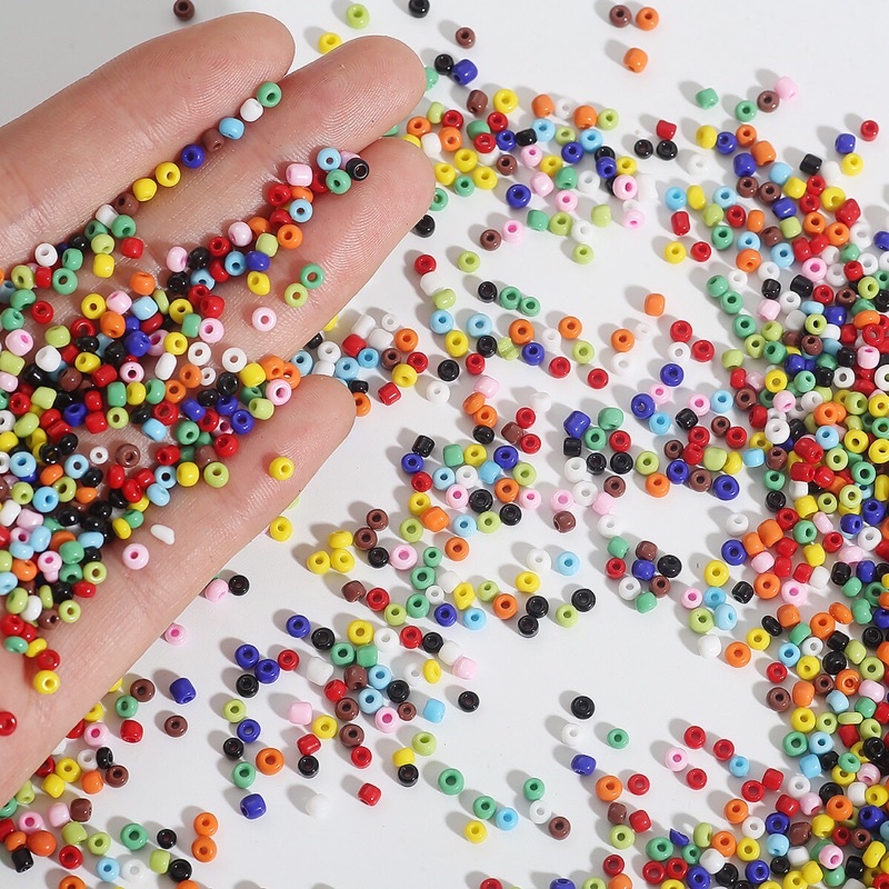 50gr Hạt cườm đục nhiều màu 3mm đính kết trang trí áo dài, làm đồ thủ công handmade