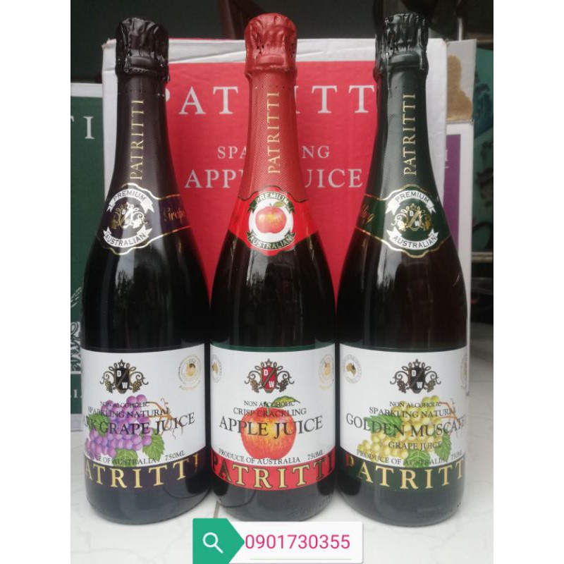 Nước ép nho Patritti Sparkling Grape Juice Úc chai 750ml
