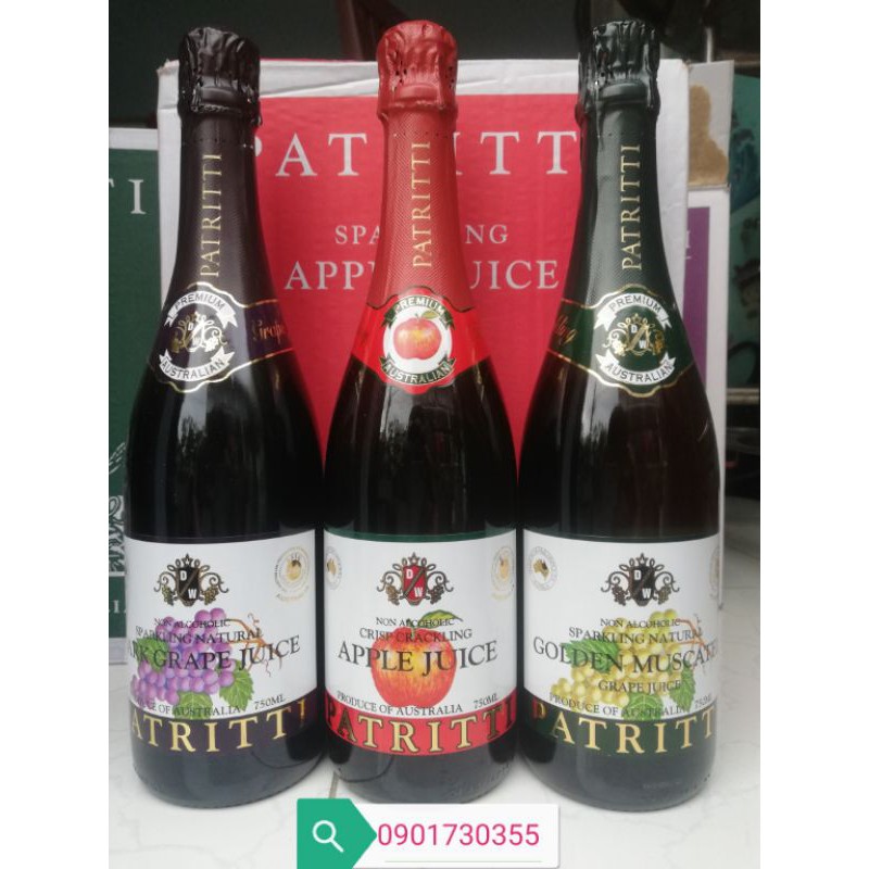 Nước ép nho Patritti Sparkling Grape Juice - Úc chai 750ml