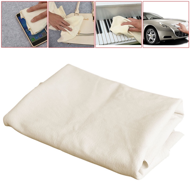 Khăn Lau Xe Hơi Bằng Da Lộn Tự Nhiên Kích Thước 50x80cm
