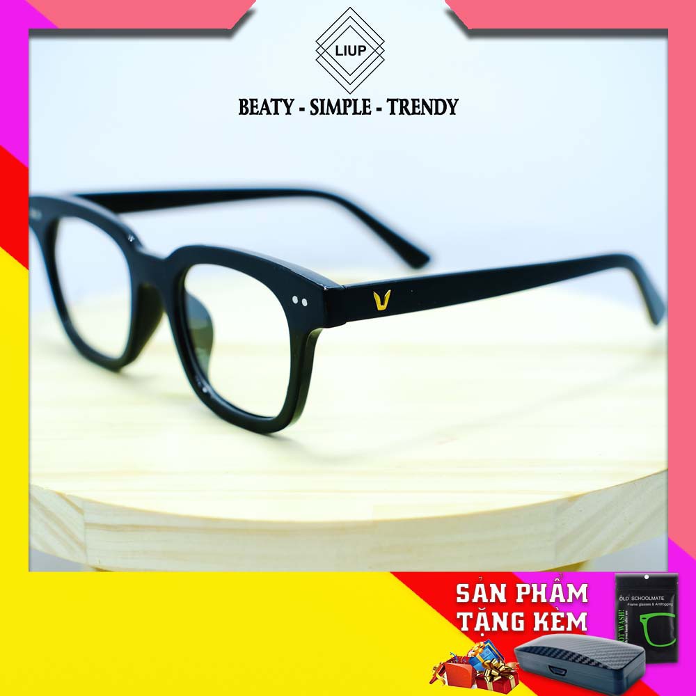 Gọng kính chữ V mắt vuông nam nữ kính giả cận Liup 6810, kính gọng cứng cáp, phong cách