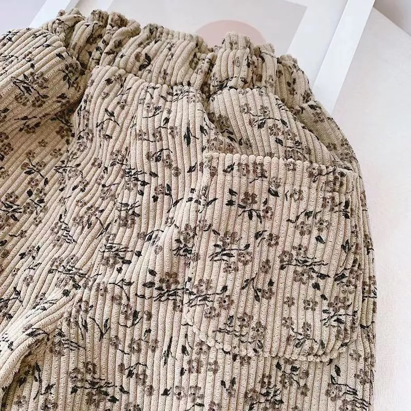 MNGRL Quần Jogger Dài Vải Nhung Chấm Bi Hàn Quốc Cho Bé Gái Bé Trai