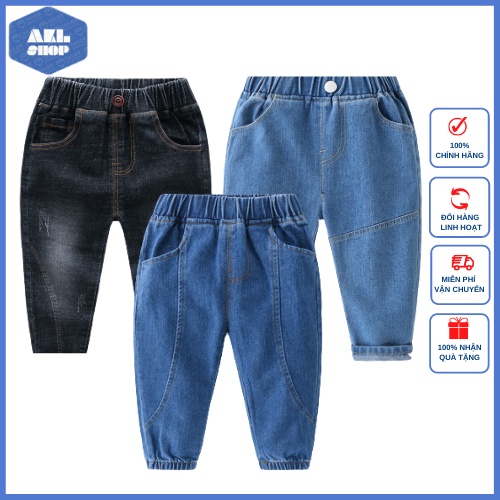 Quần jean bé trai cao cấp Wellkids, quần bò cho bé 1 đến 8 tuổi, 11 đến 24kg phong cách Hàn Quốc, hàng Quảng Châu