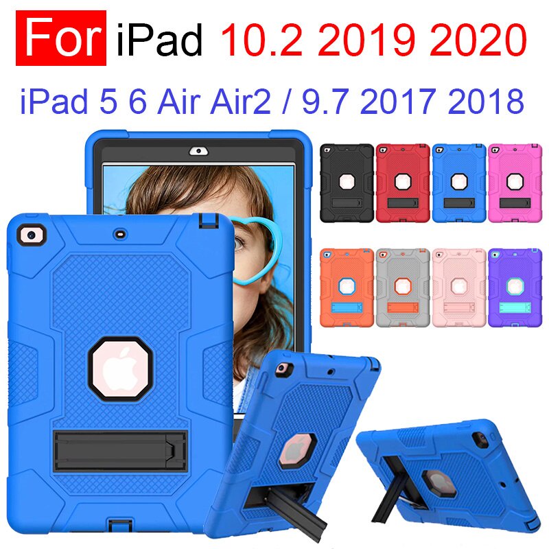 Ốp Máy Tính Bảng Nhám Chống Rơi Chống Sốc Có Giá Đỡ Cho Ipad 5 6 Air Air2 Ipad 9.7 2017 2018 Ipad 10.2 2019 2020
