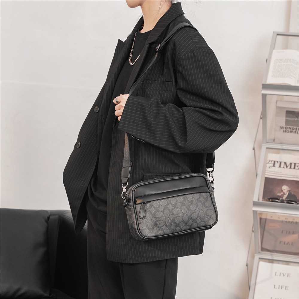 TBAG-TÚI ĐEO CHÉO NAM NỮ DA CAO CẤP KẺ SỌC THỜI TRANG DÂY ĐEO RỜI