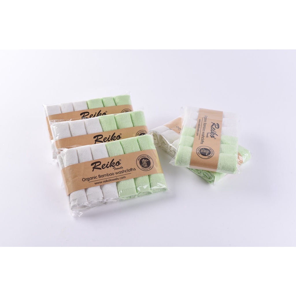 Set 6 khăn mặt sợi tre Organic siêu mềm mịn 25x25