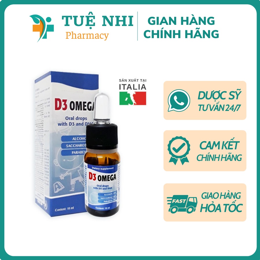 D3 Omega ITALIA  Bổ sung Vitamin D3 và DHA giúp phát triển trí não, cải thiện thị lực, hấp thu canxi tối đa - NT322