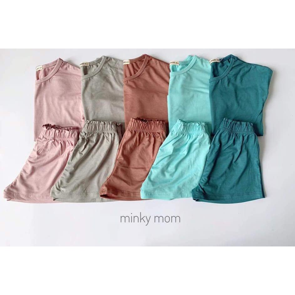 M1 Bộ quần cộc áo cánh dơi Minky Mom