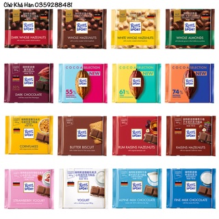 Socola Ritter Sport Đức 100g nhiều vị