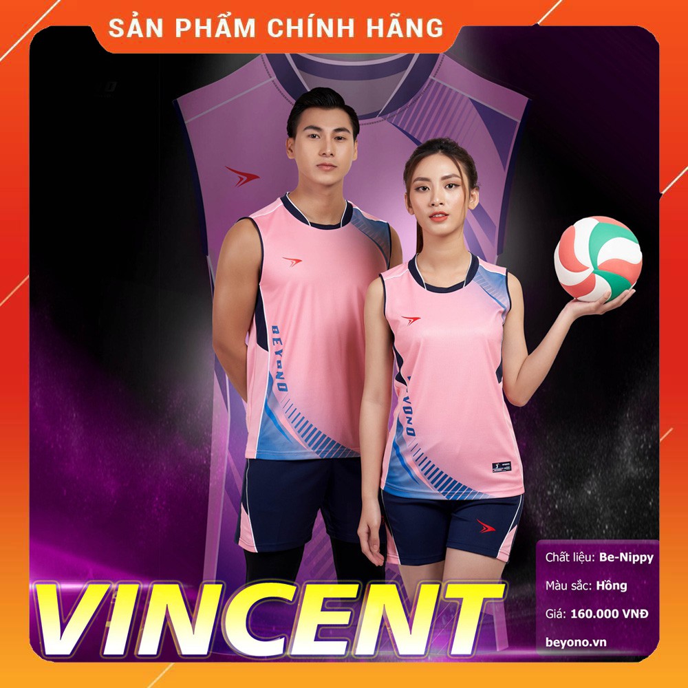 SHOP UY TÍN [ Chính Hãng ] Bộ Quần Áo Bóng Chuyền Beyono Vincent Nam Nữ - Hồng