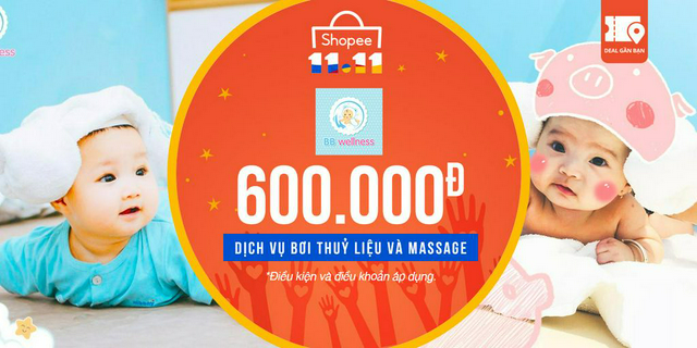 E-Voucher BB Wellness giảm 600.000đ bơi thuỷ liệu & massage