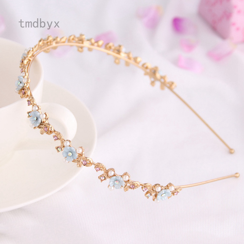 Tmdbyx Cài tóc đính đá và ngọc trai nhân tạo dễ thương dành cho nữ