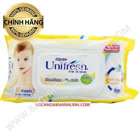 Khăn Ướt Unifresh Không Mùi Vitamin E 80M (80 Miếng )