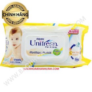 Khăn ướt unifresh không mùi vitamin e 80m