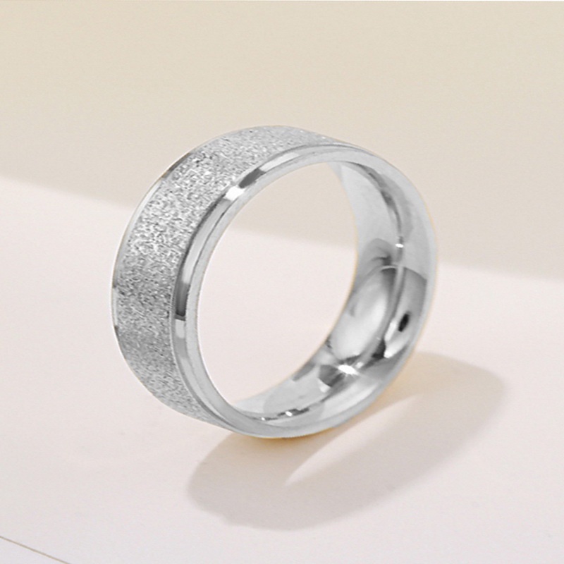 Nhẫn thép không gỉ 6mm đơn giản thời trang Hàn Quốc 5040 cho nam và nữ tùy chọn màu sắc