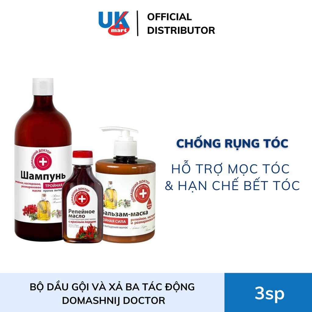 Dầu Gội Và Xả Ba Tác Động Chống Rụng Tóc Domashnij Doctor