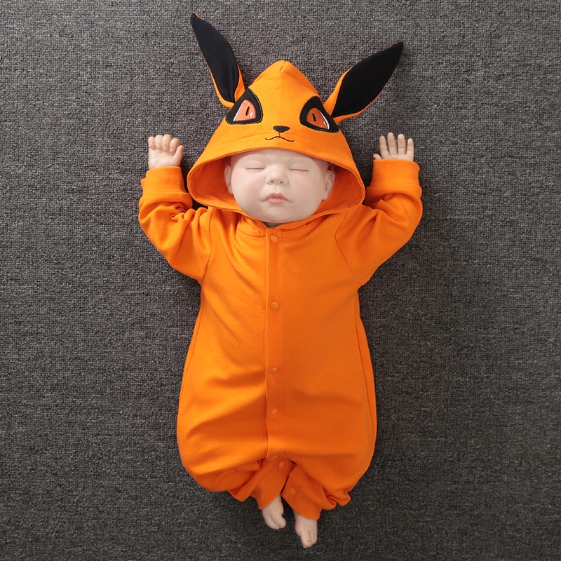 Áo Liền Quần Dài Tay In Hình Naruto Cho Bé