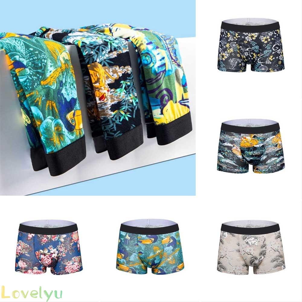 【LOVELYU】LomcMen cotton boxer briefs comfortable and breathable solid color midwaist briefs otlqdh【Good Quality】