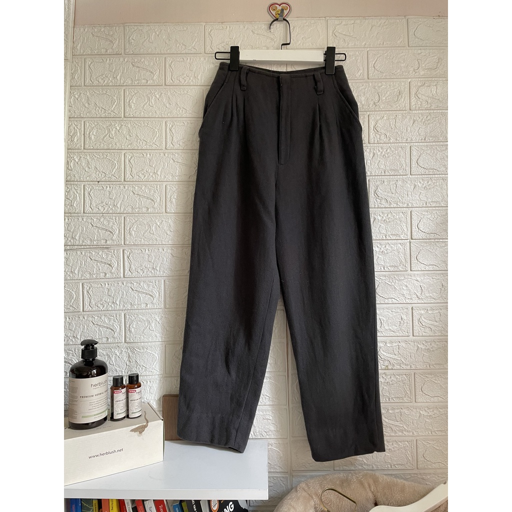 Quần Baggy dạ nỉ xám