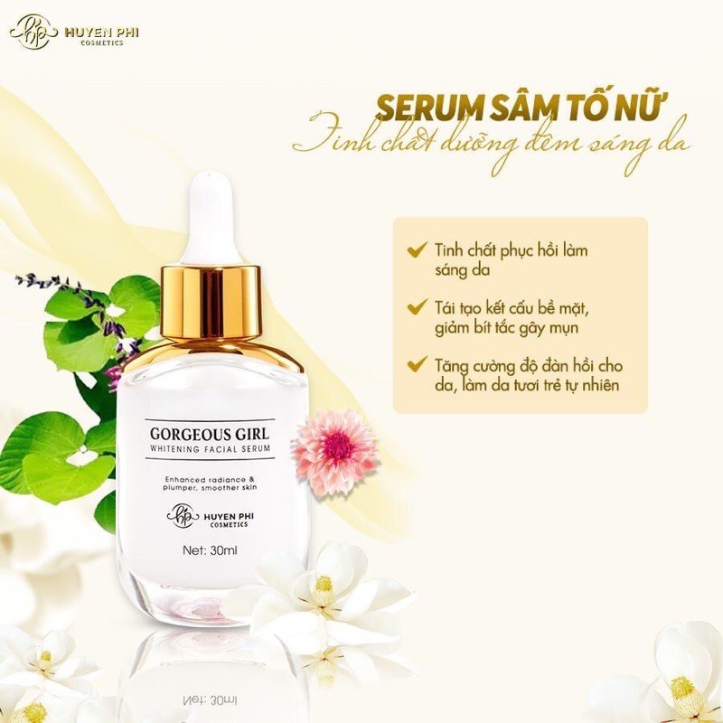 SERUM SÂM TỐ NỮ HUYỀN PHI COSMETICS ♥️FREESHIP♥️ dưỡng da trắng căng mịn, se khít lỗ chân lông