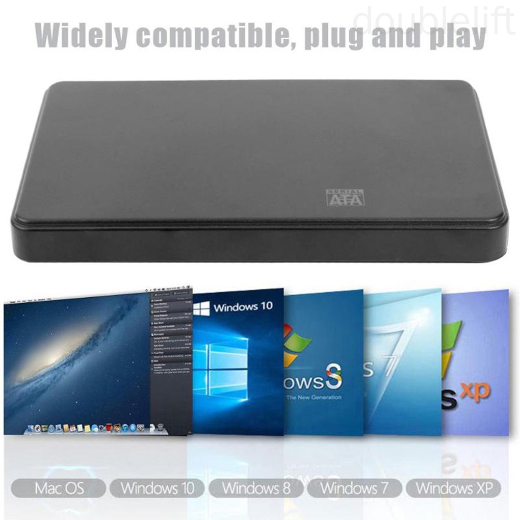 Sata to USB2.0 2.5 inch Hard Disk Case External Hard Disk Box with USB Cable HDD Enclosure USB2.0 doublelift store