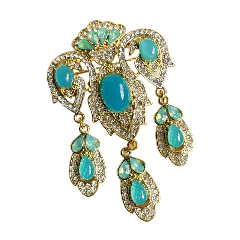 Huy Hiệu Cài Áo Hình Cung Điện Đính Pha Lê Phong Cách Baroque Chất Lượng Cao Dành Cho Nữ