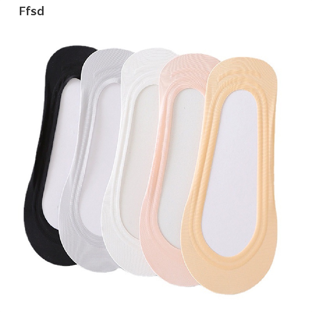 Vớ thuyền ngắn vô hình bằng silicon lụa lạnh mỏng chống trượt mùa hè cho nữ