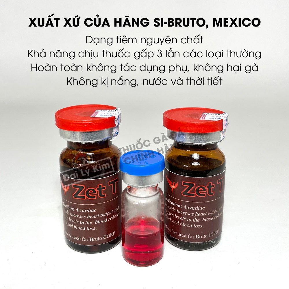 Thuốc gà đá tăng bo Zet T, chiết lẻ 1cc, nhập khẩu Mexico chính hãng