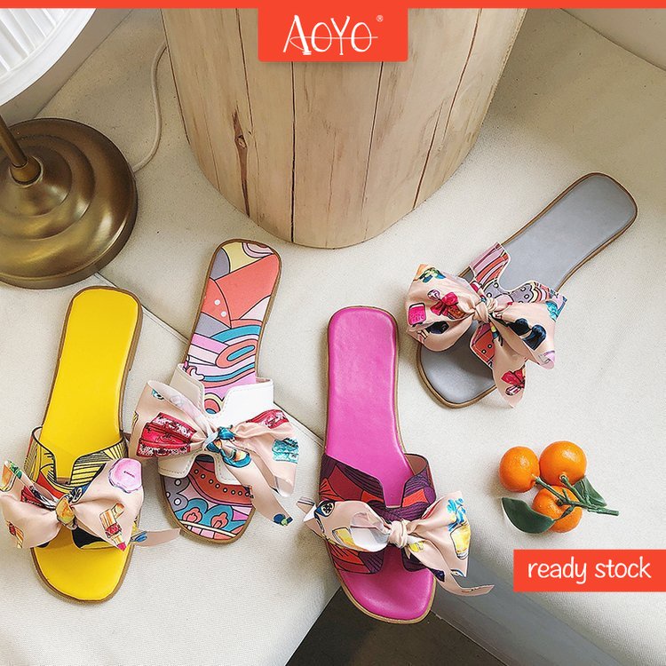 Dép Bệt Đính Nơ Phong Cách Thời Trang Hàn Quốc Dành Cho Nữ 01138