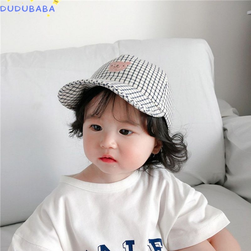 Mũ Lưỡi Trai Vải Cotton Viền Mềm In Hình Gấu Kiểu Hip-Hop Cá Tính Cho Bé