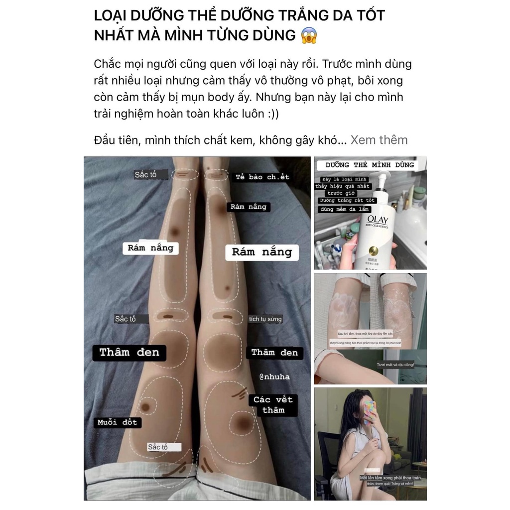 Dưỡng Thể Trắng Da Olay Body Cellscience Super Bright Whitening