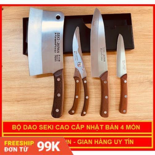 Bộ Dao Kéo Cao Cấp Seki Nhật Bản 4 Món - Hàng nội địa nhật - BH 3 Tháng