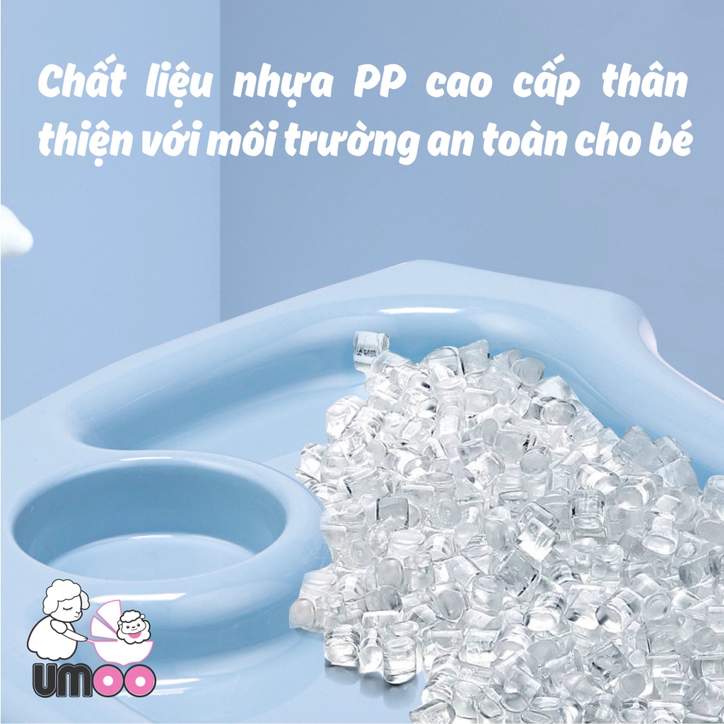 Ghế ăn dặm cho bé CAYABE Umoo điều chỉnh độ cao có bánh xe màu nâu