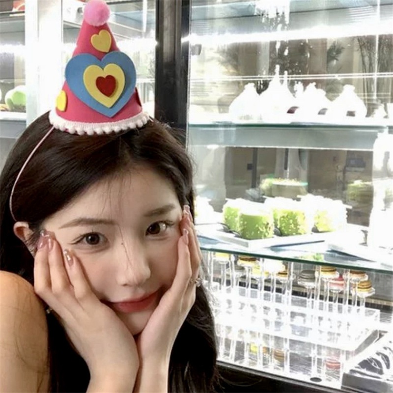 Nón Sinh Nhật Hình Trái Tim Dễ Thương Dùng Làm Đạo Cụ Chụp Ảnh