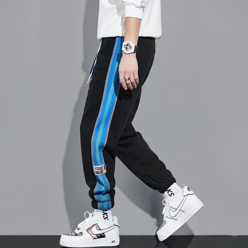 Quần Dài Thể Thao Ống Rộng Phối Dây Rút Kẻ Sọc Size S-3XL Thời Trang Mùa Xuân Cho Nam 2022