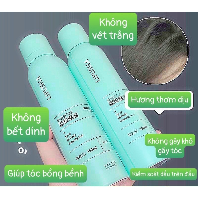 Dầu Gội Khô, Xịt Gội khô không cần nước, không bết tóc, thơm mát