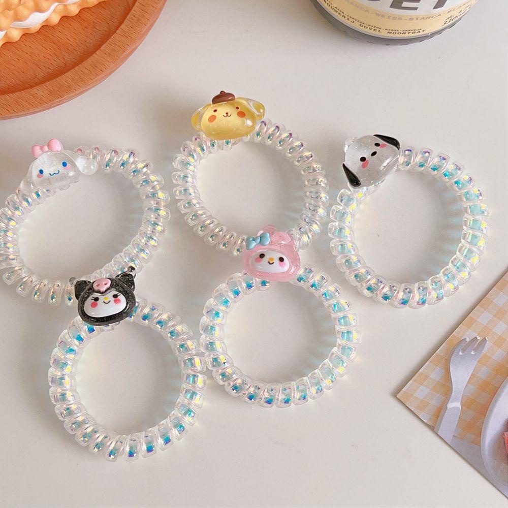 Dây Cột Tóc Kiểu Dây Điện Thoại Bàn Kuromi Melody Mùa Hè Dễ Thương Cho Bé Gái WMES15H