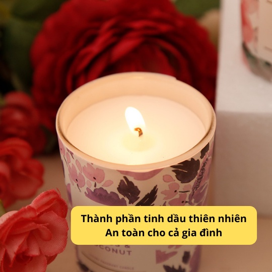 Nến Thơm Phòng Ngủ Candle Cup 50g Sáp Thơm Tinh Dầu Thiên Nhiên Không Khói Khử Mùi Menahem NEN10